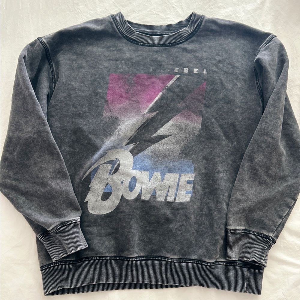 Gray Bowie Graphic Sweatshirt